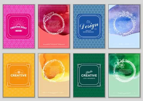 Set of Creative Cards Stock Illustration