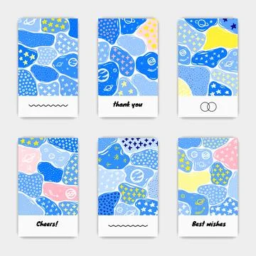 Set of creative cards. Stock Illustration