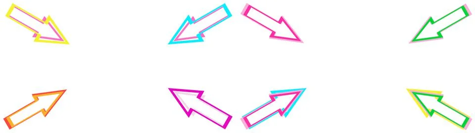 Set of creative colored arrows Stock Illustration