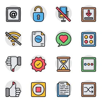 Set of Creative Flat Icons Stock Illustration