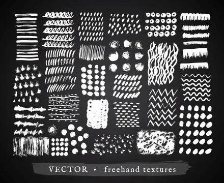 Set creative freehand textures Stock Illustration