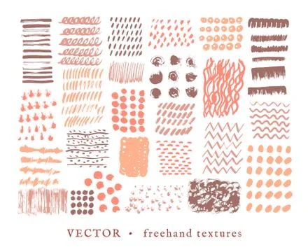 Set creative freehand textures Illustrazione stock