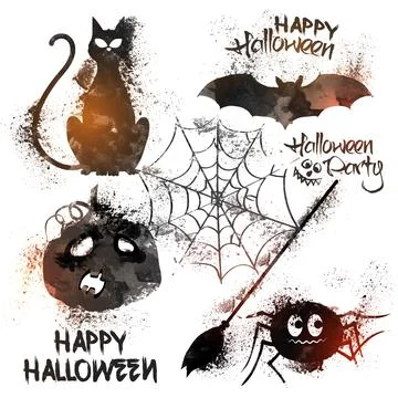 Set of creative Halloween elements. Stockillustratie