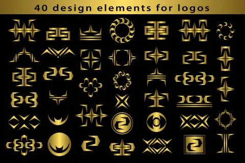 Set Creative icon monogram design elements with business card graceful logo Illustrazione stock