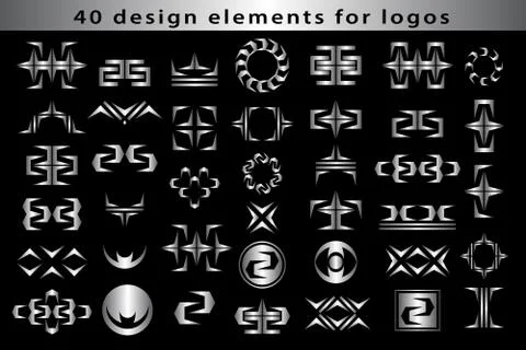 Set Creative icon monogram design elements with business card graceful Illustrazione stock