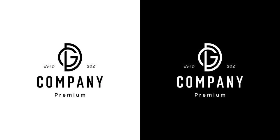 Set of creative monogram letter GD logo template. the logo can be used for bu Stock Illustration