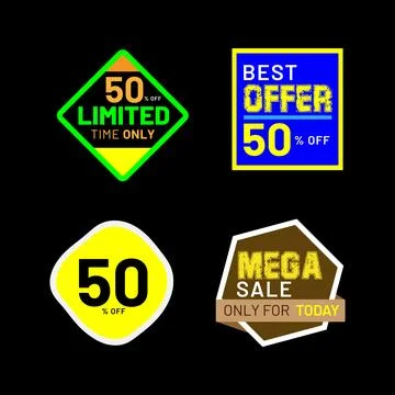 Set of Creative Sale Banner Labels and Discount Tags for Marketing Promotion Stock Illustration