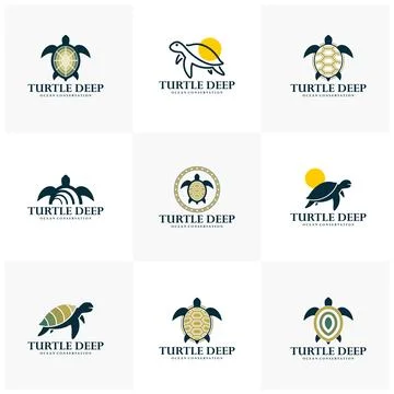 Set of Creative Turtle logo design vector template concepts. Suitable for p.. Stock Illustration