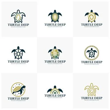 Set of Creative Turtle logo design vector template concepts. Suitable for p.. Stock Illustration
