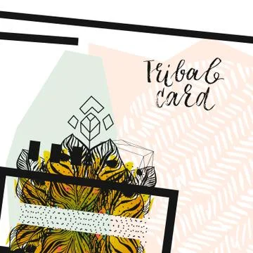 Set of creative universal cards. Hand Drawn textures. Wedding, anniversary Stock Illustration