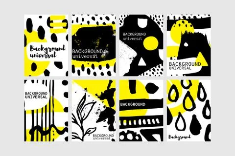 Set of creative universal floral elements. Hand Drawn textures Stock Illustration