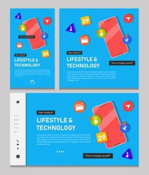 Set of creative website template concepts for website and mobile apps design Stock Illustration