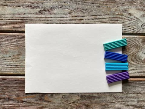 Set for creativity paper and colored plasticine. Stock Photos
