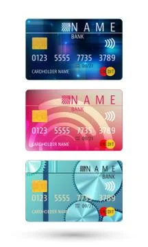 Set of credit card Stock Illustration