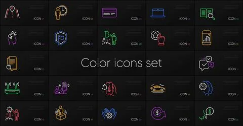 Set of Credit card, Rate button and Time management line icons. For design Stock Illustration