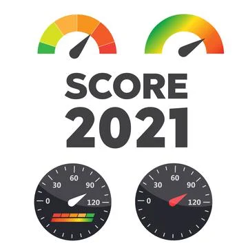 Set of credit score value. Score good indicator Stock Illustration