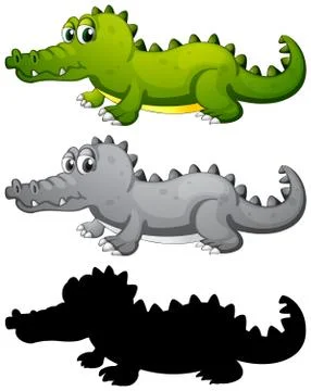Set of crocodile character Stock Illustration