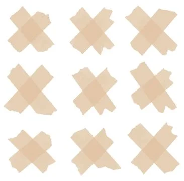 Set of cross adhesive tape. Vector illustration Stock Illustration