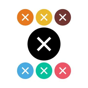 Set of Cross mark icon, X sign, simple error design vector illustration, fals 스톡 일러스트
