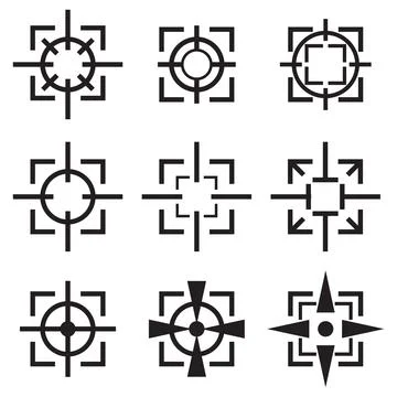 Set of crosshairs. Stock Illustration