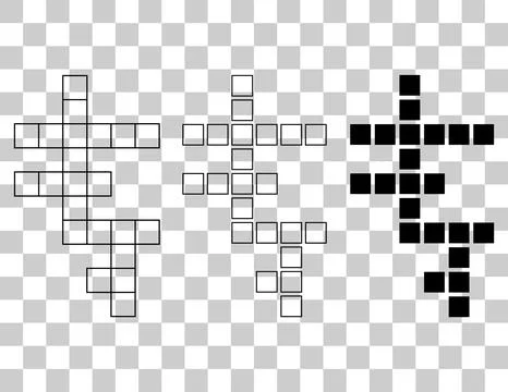 Set of Crossword concept icon, cross word graphic, web flat vector illustrati Stock Illustration
