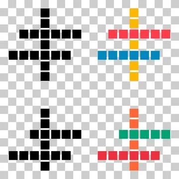Set of Crossword concept icon, cross word graphic, web flat vector illustrati Stock Illustration