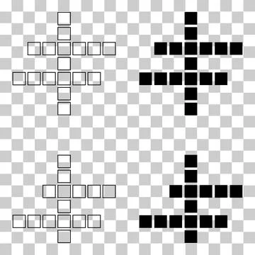 Set of Crossword concept icon, cross word graphic, web flat vector illustrati Stock Illustration