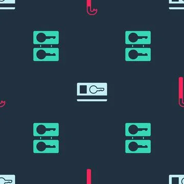 Set Crowbar, Key card and Casting keys on seamless pattern. Vector Stock Illustration