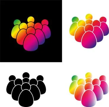 Set crowd of people icon vector Stock Illustration