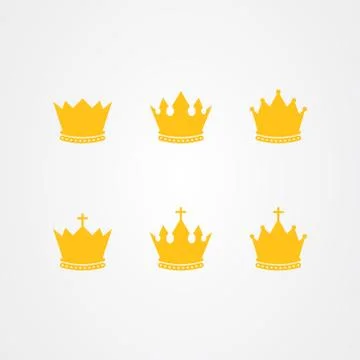Set of crown icon symbol vector design Illustrazione stock