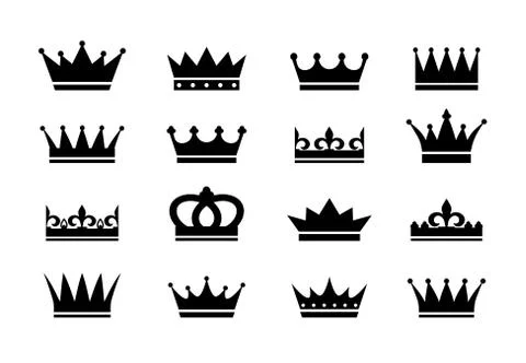 Set of crown icons. Stock Illustration
