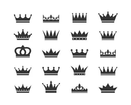 Set of crown icons. Stock Illustration