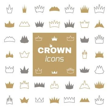 Set of crown icons Stock Illustration