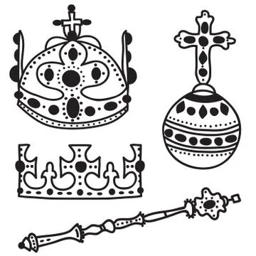Set of  crown jewels Stock Illustration