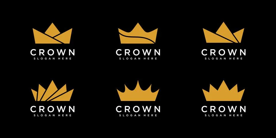 Set of crown logo vector design Stock Illustration