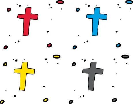 Set of Crucifixes Stock Illustration