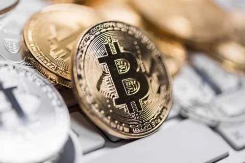 Set of cryptocurrencies. Bitcoin as most important cryptocurrency concept. Stock Photos
