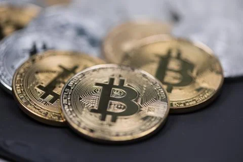 Set of cryptocurrencies. Bitcoin as most important cryptocurrency concept. Stock Photos