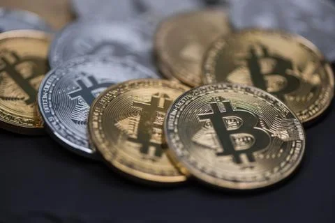 Set of cryptocurrencies. Bitcoin as most important cryptocurrency concept. Stock Photos