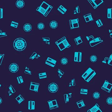 Set Cryptocurrency coin Bitcoin, Security camera, Browser window and Credit card Stock Illustration