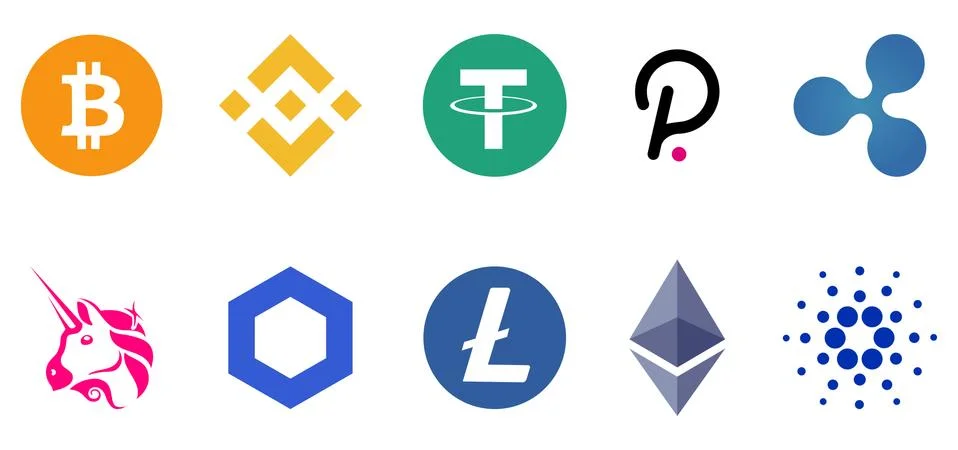 Set of cryptocurrency icon Stock Illustration