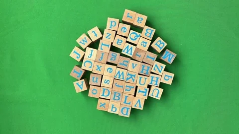 Set of Cubes With English Alphabet Stock Footage 249625810