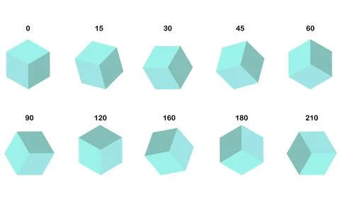 Set of cubes, tilt angle, isometry.Blue color Stock Illustration