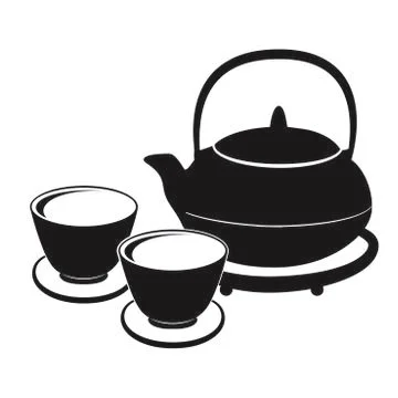 Set cup of tea vector Stock Illustration