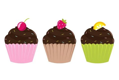 Set Cupcakes Stock Illustration