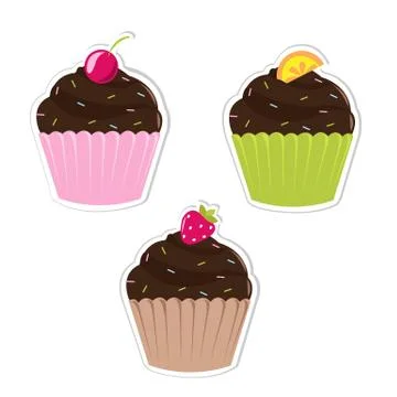 Set cupcakes labels Illustrazione stock