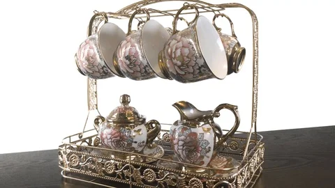 Set of cups Stock Footage 93716784