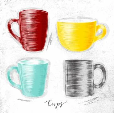 Set cups Stock Illustration