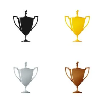 Set of Cups on a White Background Stock Illustration