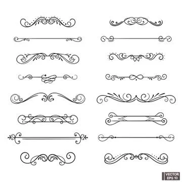 Set of curls and scrolls for design and decoration. Stockillustratie